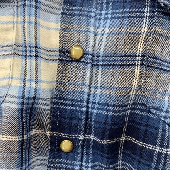 Jachs Girlfriend Shirt Women S Small Multi Plaid Flannel Snap Button Tab Sleeve - Picture 6 of 13